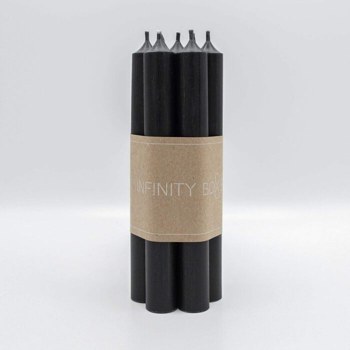Набір з 7 конічних свічок 2,2 х 18 см, чорний Infinity Boxs