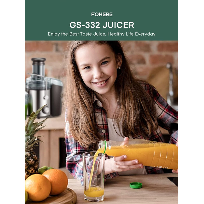 Соковижималка для фруктів і овочів, 800 Вт FOHERE