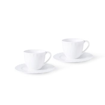 Набор из 2-х кружек с блюдцами Fissman WHITE 175 мл (9386)