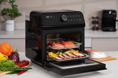 ARDESTO Мультипіч, 2250Вт, об'єм-15л, сенсорне керування, функція приготування на пару, 40-220°C, метал/пластик, біло-чорний