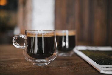 Консимо. Кофейные бокалы с двойными стенками Бокалы для коктейлей Стаканы для воды Стакан для чая Чашка для чая - Прозрачный набор из 2 шт. (Bolla, 250 мл)