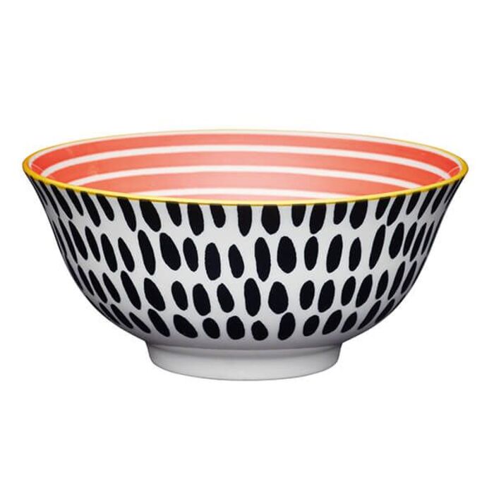 Миска Kitchen Craft RED SWIRL, кераміка, діам. 16 см, 500 мл