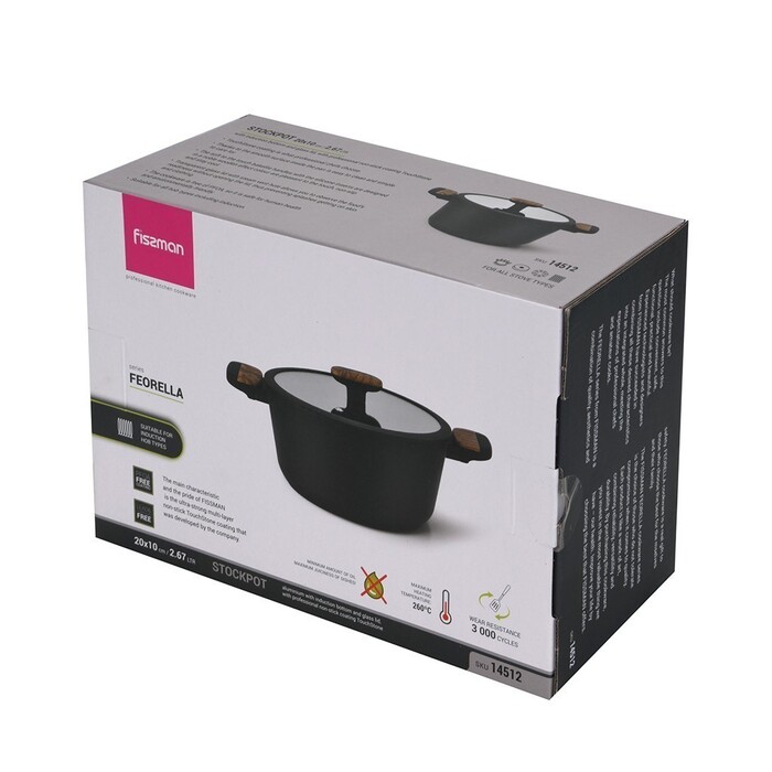 Каструля зі скляною кришкою 20 см 2,67 л FEORELLA Fissman