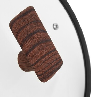 Ковш Fissman FILOMENA 16x8 см 1,2 л со стеклянной крышкой алюминий с антипригарным покрытием (14529)