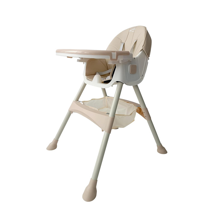 Дитячий стільчик для годування 4 в 1 від 6 місяців з підставкою для ніг бежевий BDW