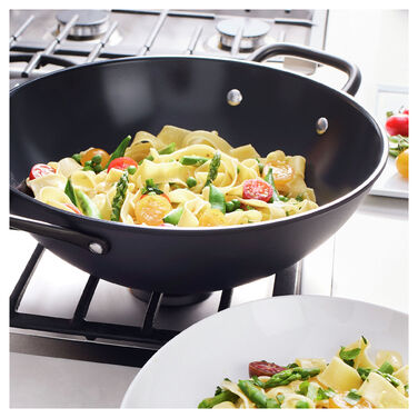 Сковорода вок 30 см зі скляною кришкою, чорна Milano Zwilling