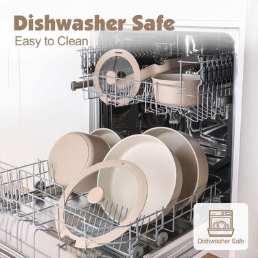 Набір кухонного посуду, 17 предметів, бежевий Sensarte