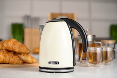 ARDESTO Електрочайник EEKL-F340BG 1.7л/2200Вт/strix контроль/нерж. сталь/бежевий