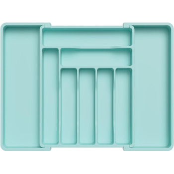 Органайзер для столових приборів 57 х 38 см для шухляд, 9 відділень, бірюзовий Lifewit