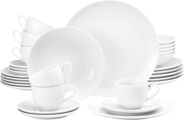 Обідній сервіз на 6 персон, 30 предметів, білий Amina Seltmann Weiden