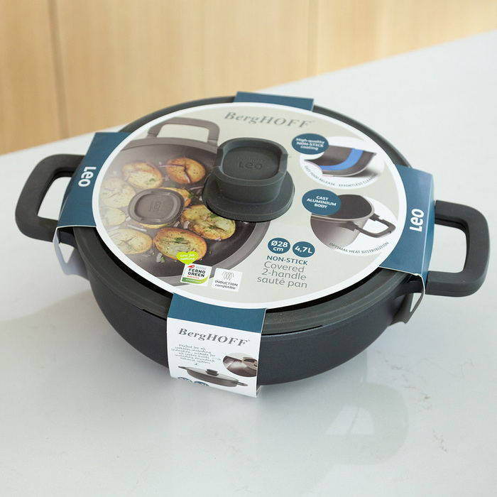 Сотейник с антипригарным покрытием BergHOFF LEO STONE+, диам. 28 см, 4,7 л