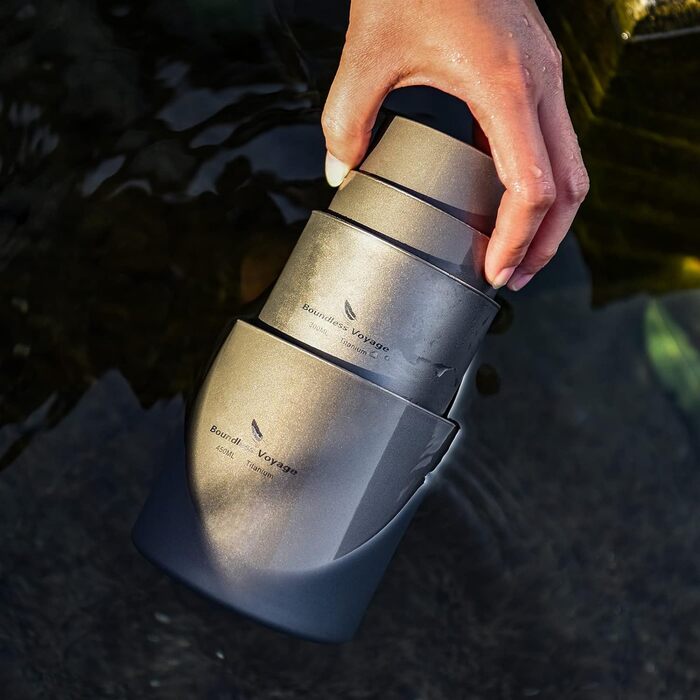 Набір титанових кухлів для кемпінгу 4 шт., 120, 1280, 300 та 450 мл iBasingo