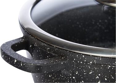 Каструля 2,2 л алюмінієва із скляною кришкою 20 см Kamberg