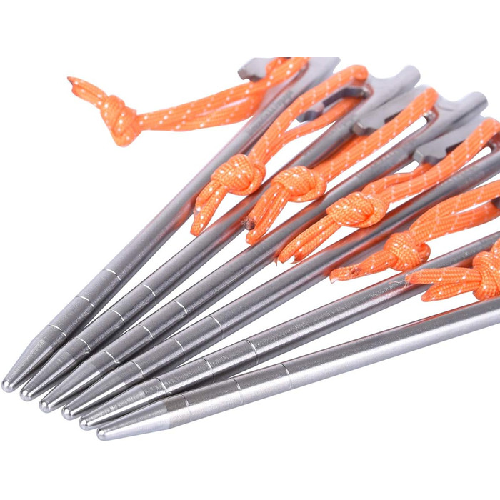 Кілочки для намету Кілочки з титанового сплаву Кілки для кемпінгових наметів Зовнішні тенти Шпильки Легкі важкі цвяхи для намету Туристичний намет Аксесуари для твердого ґрунту 6 шт. /лот Ti4012P40L (Ti4012PS-6 шт. (20 см)), 40