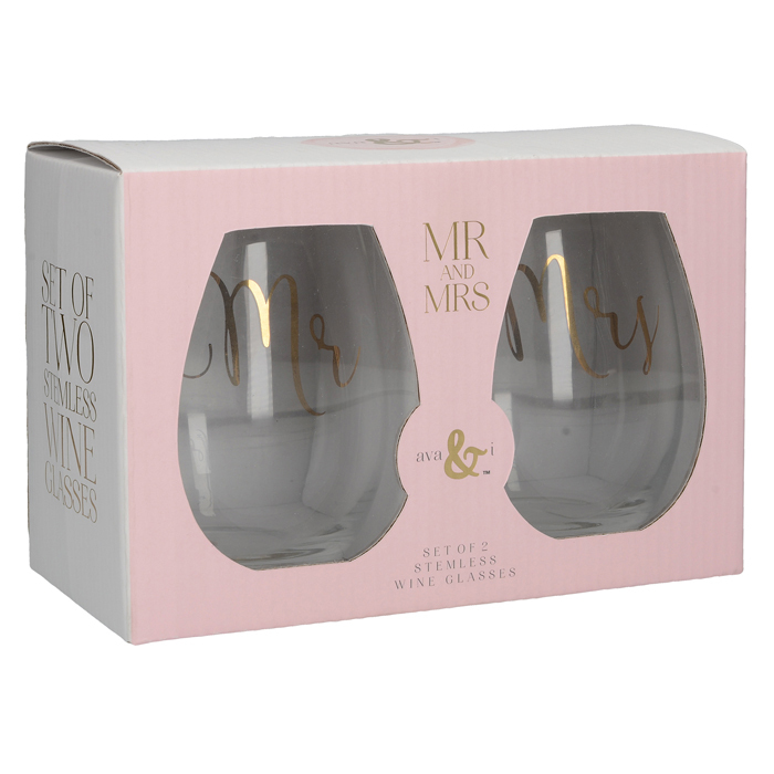 Набір склянок CreativeTops MR AND MRS, 590мл, 2 шт.