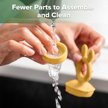 Годівниця для дитячого фруктового харчування Haakaa та міні-лоток для перекусів у морозильній камері, форми для морозива без бісфенолу А для безпечного самостійного годування немовлят, від 4 місяців (горохово-зелений) (жовтий)