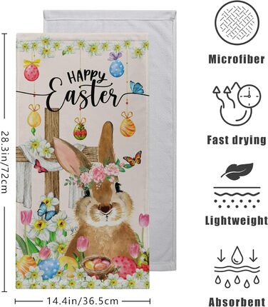 Різдвяні кухонні рушники Kwlegh, рушник для рук, різдвяна ялинка, цукерка-тростина, сніжинка, рушник для пальців, набір з 2 шт. , милий чоловічий банний рушник, високопоглинаючі рушники, 36 x (великодній)