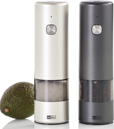 Млин для солі та перцю електричний 17 см, набір 2 предмети, світло-сірий/темно-сірий i.Mill AdHoc