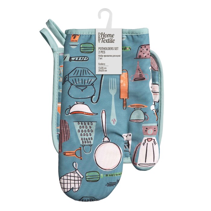 Набір прихваток для кухні Ardesto Cookery 17х28см, 20х20см, 90% поліестер, 10% бавовна