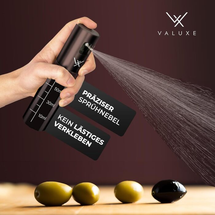 Масляный распылитель для растительного масла и уксуса с защитой от ультрафиолета Стекло и распылительный фильтр - Распылитель масла из нержавеющей стали - Точный распылитель оливкового масла, распылитель масла, распылитель масла (шоколадно-коричневый)