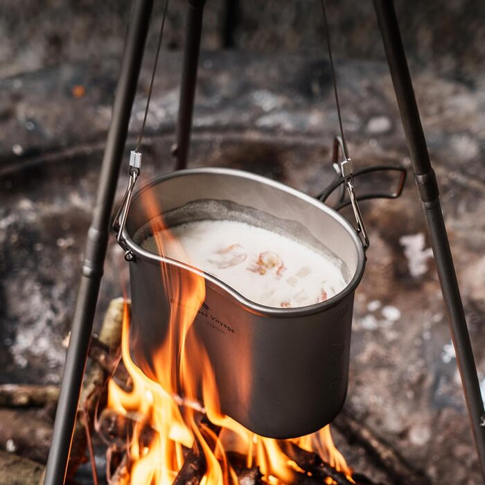 Титанова каструля для кемпінгу з надлегким ланч-боксом Boundless Voyage