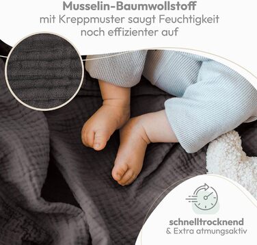 Серветки для відрижки в наборі з 10 шт. з чистої бавовни - Нетоксичні муслінові серветки 70x70 - Абсорбуючі муслінові серветки - Муслінова тканина як мусліновий підгузок, який можна прати - Бежевий (Антрацит, 20 шт. )