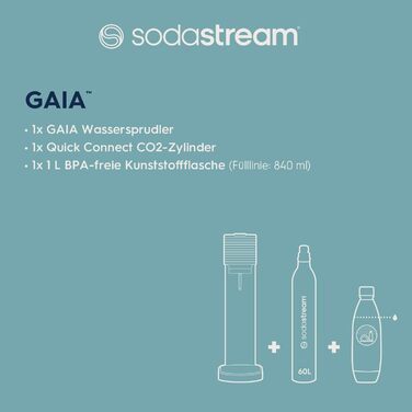 Набір для газування води, 3 предмети, чорний Gaia SodaStream