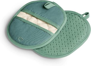 Набір 2 шт. Силікон і бавовна, термостійкі (прихватки, м'ята)