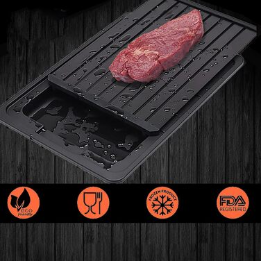 Дошка для розморожування 29,5 x 20,5 см з піддоном, чорний WDEC