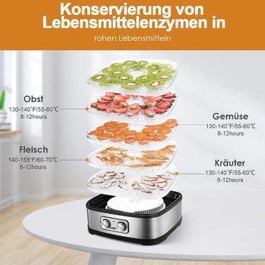 Дегідратор на 5 полиць 240 Вт, чорний YASHE