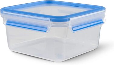 Набір контейнерів для зберігання продуктів EMSA Clip & Close, прямокутні, 5 контейнерів для зберігання по 0,8 л, 100 герметичні, придатні для миття в посудомийній машині, морозильної камери та мікрохвильової печі, прозорі, сині, зроблені в Німеччині, N103