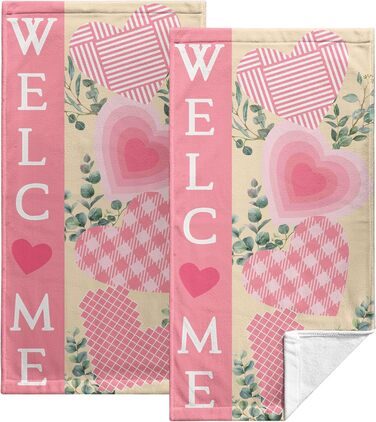 Різдвяні кухонні рушники Kwlegh, рушник для рук, різдвяна ялинка, цукерка-тростина, сніжинка, рушник для пальців, набір з 2 шт. , милий чоловічий банний рушник, високопоглинаючі рушники, 36 x (серце з евкаліптом)