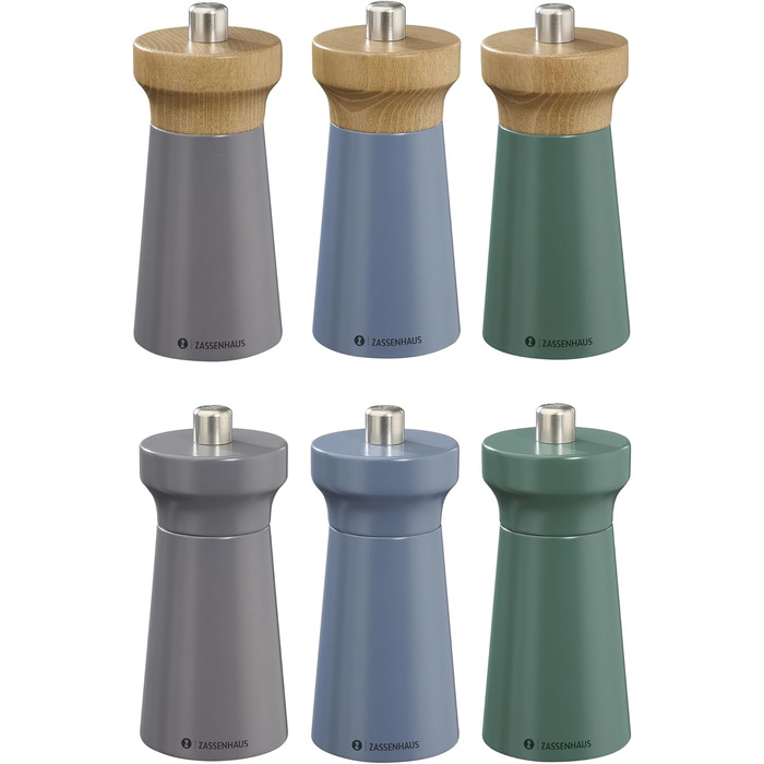Пісок Zassenhaus WESTERLAND лакована деревина бука Головка млина з деревини бука з плавним регулюванням високопродуктивної керамічної шліфувальної машини Млин для спецій для солі 12 см, Ø 5,4 см (соляний млин, Deepforest, бук)