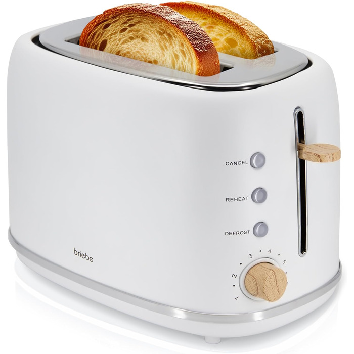 Електрочайник 1,7 л та тостер на 2 слоти, набір 2 предмети, білий Nordic Briebe