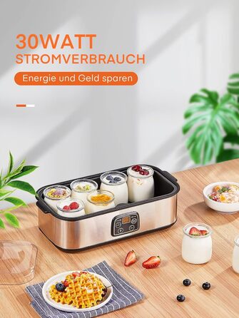 Йогуртниця з 8 баночками та кришками FOHERE