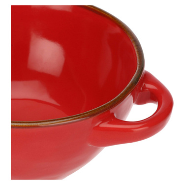 Миска для супа з ручками Rose&Tulpani Milano CONCERTO CORALLO, керамограніт, корал, 600 мл