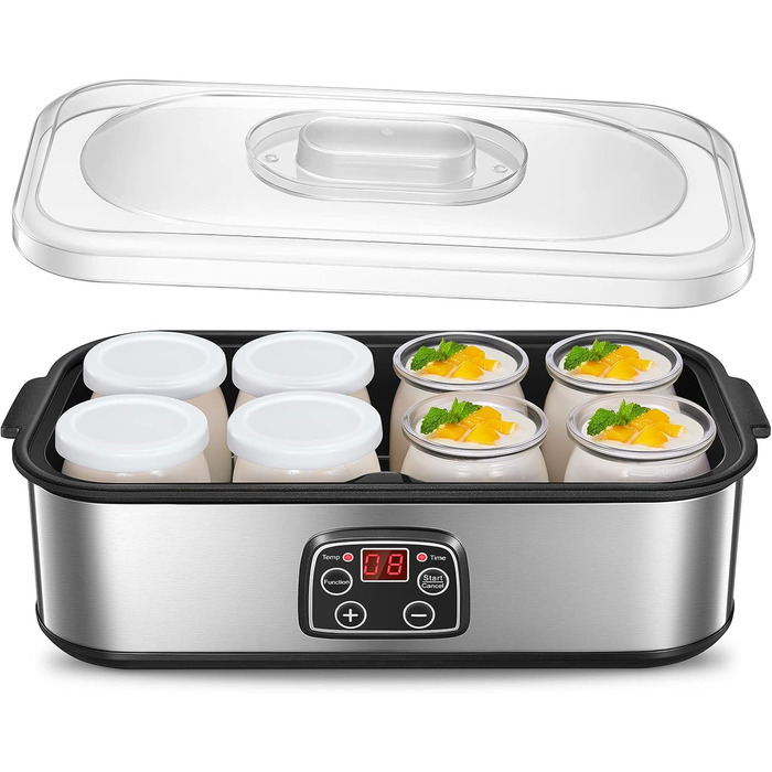 Йогуртниця з 8 баночками та кришками FOHERE