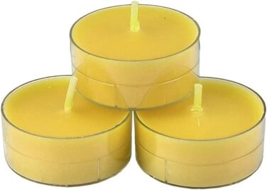 Кольорових данських чайних свічок без запаху (світло-жовтих), 20