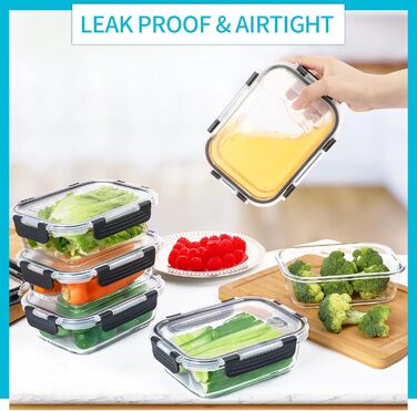 Набор пищевых контейнеров с крышками, 10 предметов, Skroam