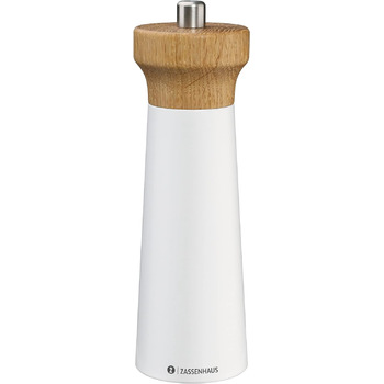 Черная/буковая древесина Фрезерная головка из древесины дуба с бесступенчатой регулировкой высокопроизводительной керамической шлифовальной машины Мельница для специй для соли 18 см, Ø 5,6 см (Белый/Дуб)