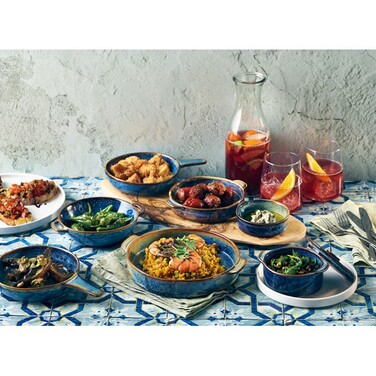 Тарілка глибока 15 см з ручками, Terra Porcelain Aqua Blue, GenWare