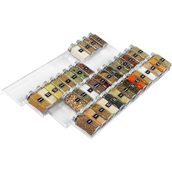 Органайзер для спецій пластиковий розсувний, 48,4 x 66 x 3,9 см, прозорий Lifewit