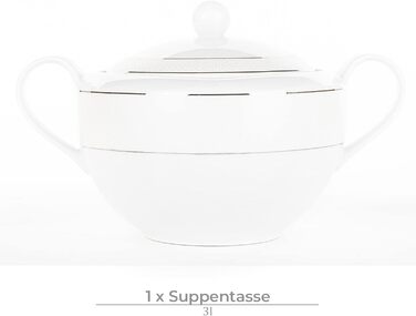 Набор посуды konsimo Combi на 6 персон Набор тарелок AMELIA Modern 18 предметов Столовый сервиз - Сервиз и наборы посуды - Комбинированный сервиз на 6 персон - Сервиз для семьи - Посуда (Сатин, 25 шт.)