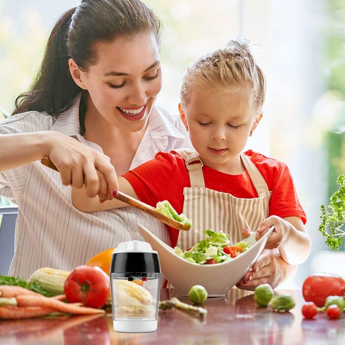 Спіральна овочерізка 4 в 1 з контейнером, чорна MENNYO