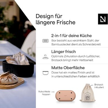 Хлібниця з бамбуковою  кришкою 35 x 19,5 x 13,5 см рожевий LARS NYSØM