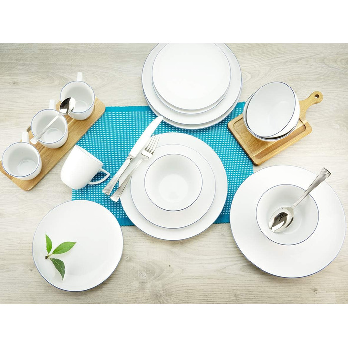 Набір посуду на 4 персони, 16 предметів, Enjoy Blue Line Creatable