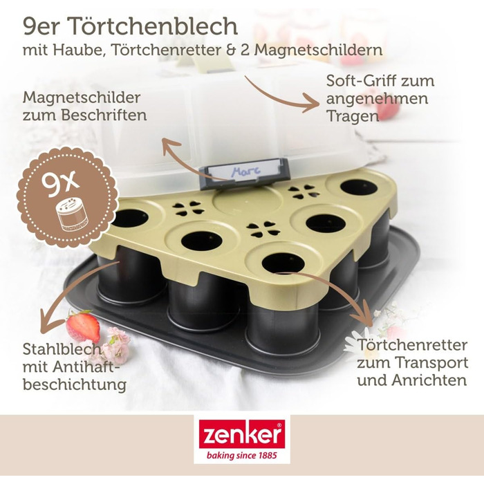 Форма для выпечки на 9 тарталеток с крышкой для транспортировки Zenker