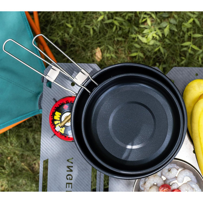 Сковорода для кемпінгу 22 см. 1500 мл. титан iBasingo