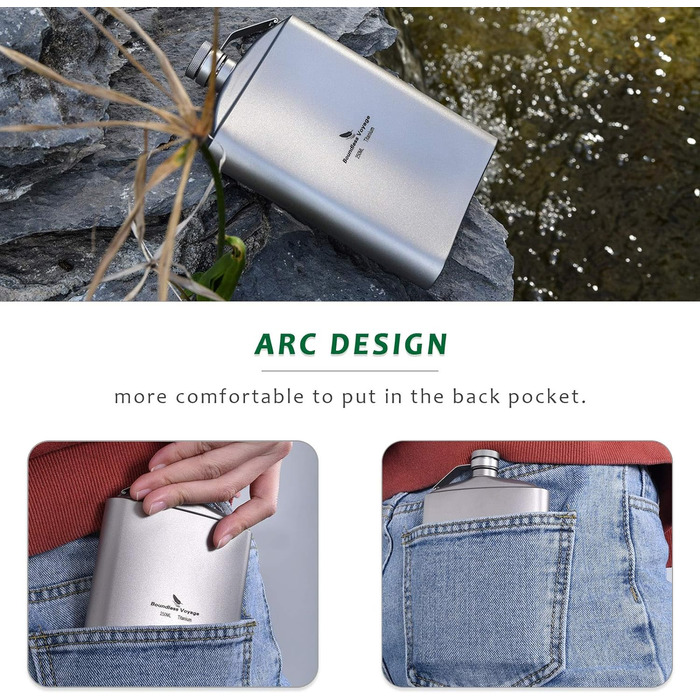 Титановая фляга для бедра Boundless Voyage