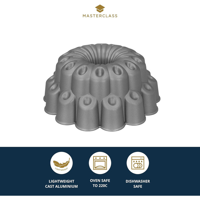 Декоративна форма для випікання Kitchen Craft MASTERCLASS BUTTON, алюмій, 24,7 х 24,7 х 10 см